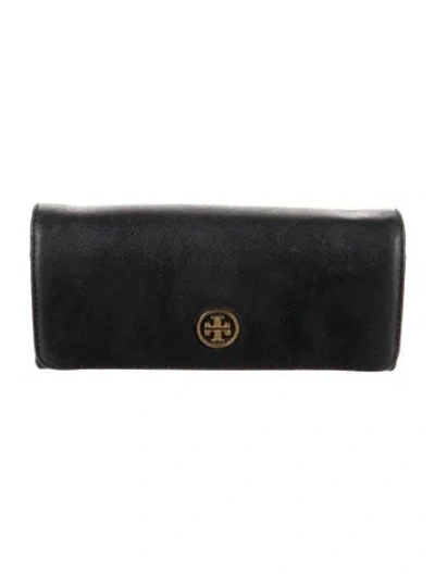 Pre-owned Tory Burch Continental Wallet In Black
