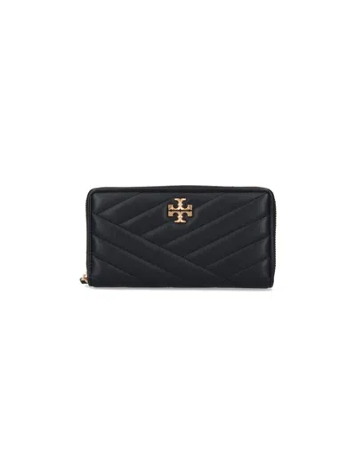 Tory Burch Continental Wallet Kira Chevron In Black