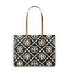 Tory Burch Contrast Embossed Tote Bag In Black