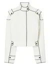 Tory Burch Cotton Bomber Jacket In Weiss