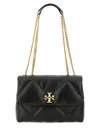 Tory Burch Small Kira Diamond Quilted Convertible Leather Shoulder Bag In Black