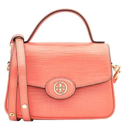 Pre-owned Tory Burch Coral Crush Robinson Small Top-handle Bag 158510-650 In Pink
