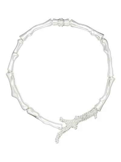 Tory Burch Coral-design Crystal Necklace