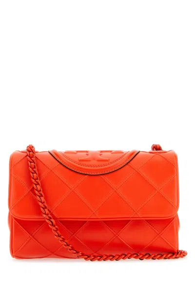 Tory Burch Coral Leather Small Fleming Shoulder Bag