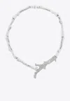 Tory Burch Coral Necklace With Asymmetrical Shape In Silver