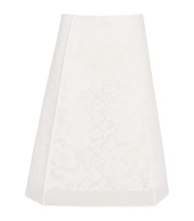 Tory Burch Corded Lace Midi Skirt In White