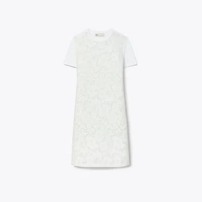 Tory Burch Corded Lace T-shirt Dress In White