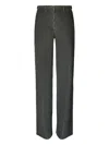 Tory Burch Corduroy Low Waist Trousers In Gray