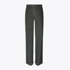 Tory Burch Corduroy Low Waist Trousers In Gray