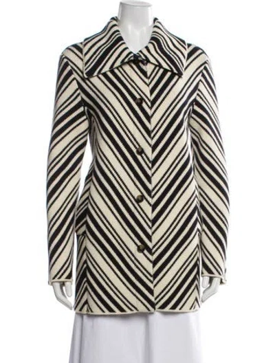 Pre-owned Tory Burch Corduroy Striped Jacket In Neutral