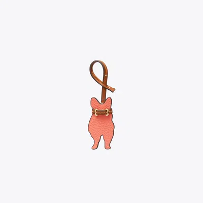 Tory Burch Corgi Key Fob In Coral Crush