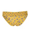 Tory Burch Floral-print Smocked Bikini Bottoms In Yellow