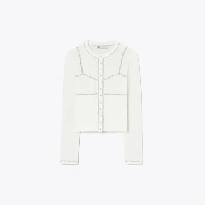 Tory Burch Cotton And Nylon Mesh Cardigan