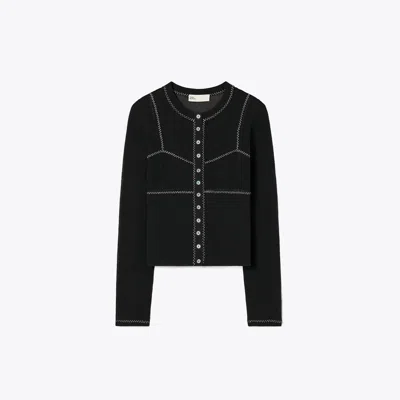 Tory Burch Cotton And Nylon Mesh Cardigan
