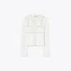 Tory Burch Cotton And Nylon Mesh Cardigan In White