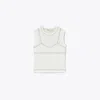 Tory Burch Cotton And Nylon Mesh Top In White