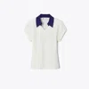 Tory Burch Cotton And Silk Polo In White