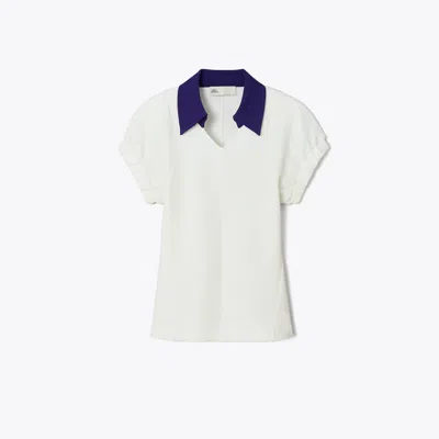 TORY BURCH COTTON AND SILK POLO