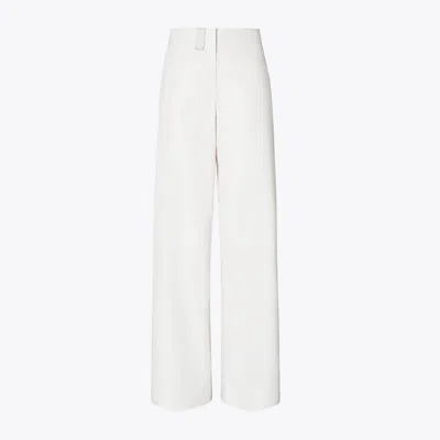 Tory Burch Cotton And Silk Poplin Pant In White