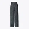 Tory Burch Cotton And Silk Wide-leg Pants In Blue Warp/light Blue