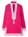 Tory Burch Cotton Short Dress With Contrasting Profiles