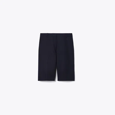 Tory Burch Cotton Bermuda Short In Blue