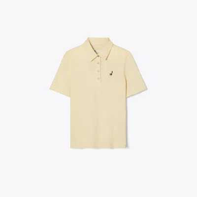 Tory Burch Cotton Birdie Polo In Brown
