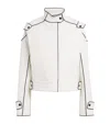 Tory Burch Contrast-stitch Cropped Jacket In Ivory