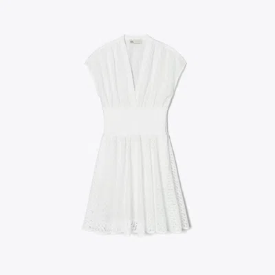 Tory Burch Cotton Broderie Anglaise Minidress In White