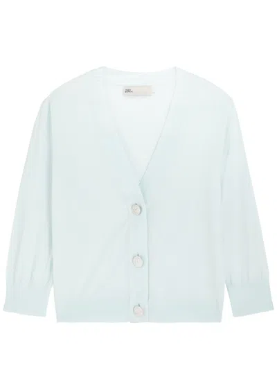 Tory Burch Cotton Cardigan In Blue