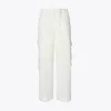 Tory Burch Cotton Cargo Pant In White