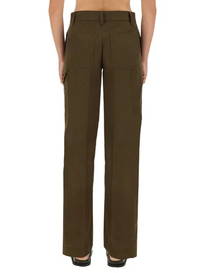 Tory Burch Cotton Cargo Pants In Green