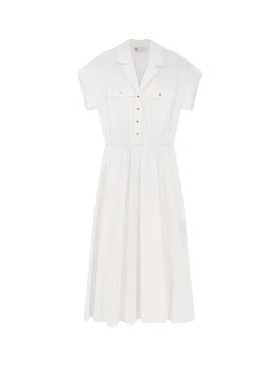 Tory Burch Cotton Chemisier Dress In White