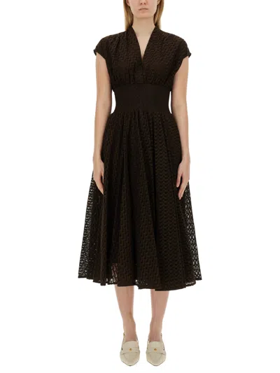 Tory Burch Cotton Dress In Brown