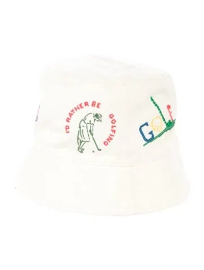 Pre-owned Tory Burch Cotton Embroidered Bucket Hat In Neutrals