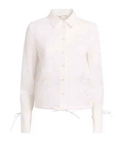 Tory Burch Cotton Eyelet Shirt In White