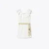 Tory Burch Cotton Flounce Dress In Neutral