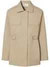Tory Burch Long-sleeved Belted Jacket In Neutral