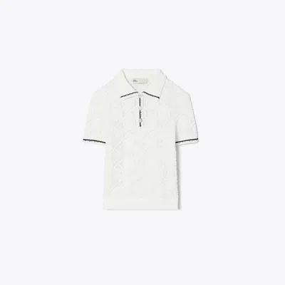 Tory Burch Cotton Lace Polo Top