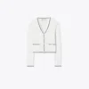 Tory Burch Cotton Logo Lace Cardigan