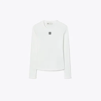 Tory Burch Cotton Logo Top In White