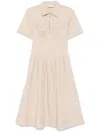 Tory Burch Pleated Midi Dress Pockets