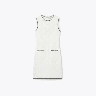 Tory Burch Cotton Pointelle Knitted Tank Dress In White