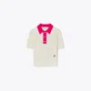 Tory Burch Cotton Pointelle Polo In White