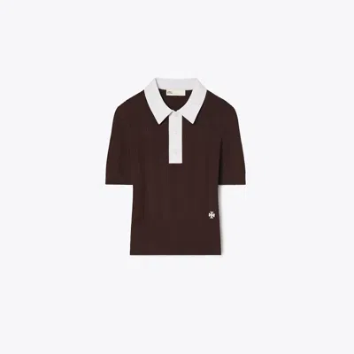 Tory Burch Cotton Pointelle Polo