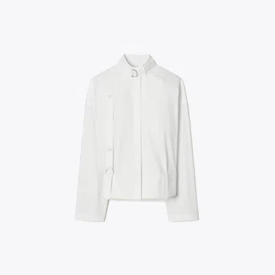 Tory Burch Cotton Poplin Bombér Shirt In White