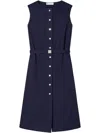 Tory Burch Cotton Poplin Dress In Blue