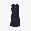 Tory Burch Cotton Poplin Dress In Medium Navy