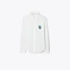 Tory Burch Cotton Poplin Duck Button Down In White