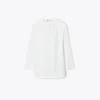 Tory Burch Cotton Poplin Knot Tunic In White